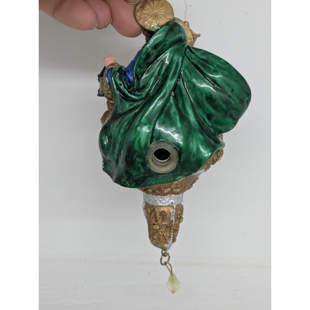 "Holy Family" Ornament Mary, Joseph, Jesus Glitter With Xmas Light Insert - Picture 4 of 5